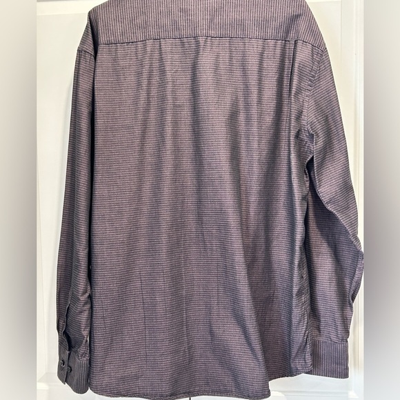 Bellissimo, size, XL, men’s long sleeve, button up dress shirt, purple and black - Picture 3 of 7